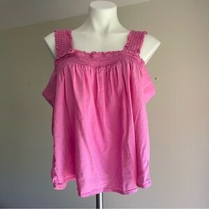 a.n.a Pink Smocked Sleeveless Tank Top